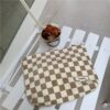 New BSCI Bulk Custom Design Logo Golden Pattern Soft Luxury Women Toiletry Travel Cosmetic Bag Chessboard Print Makeup Bag - Image 3