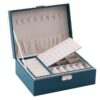 Two layers Custom Ring Earring Necklace Gift Box Small Travel Jewelry Case Storage Box PU Jewelry Organizer With Lock - Image 4