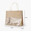 Wholesale BSCI Hot Selling Bulk Custom Logo Handle Jute PVC Reusable Shopping Bags Tote Bag - Image 2