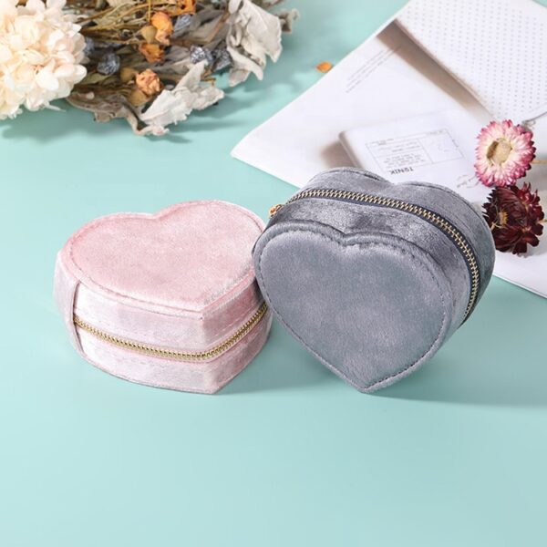 Mini Square Round Heart Shape Custom Ring Earring Necklace Gift Box Small Travel Jewelry Storage Organizer Velvet Jewelry Case - Image 3