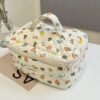 Hot Sell Customized Logo Soft Luxury Women Kids Makeup Travel Cotton Cosmetic Bag - Image 2