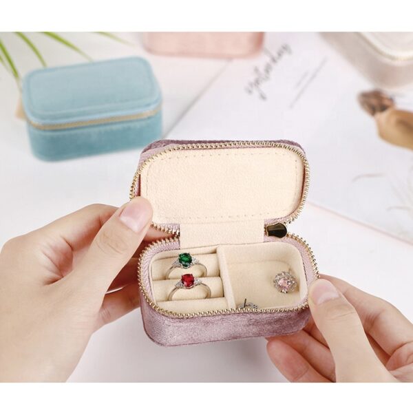 Mini Custom Ring Earring Necklace Gift Box Jewellery Case Packaging Velvet Small Travel Jewelry Storage Box Jewelry Organizer - Image 5