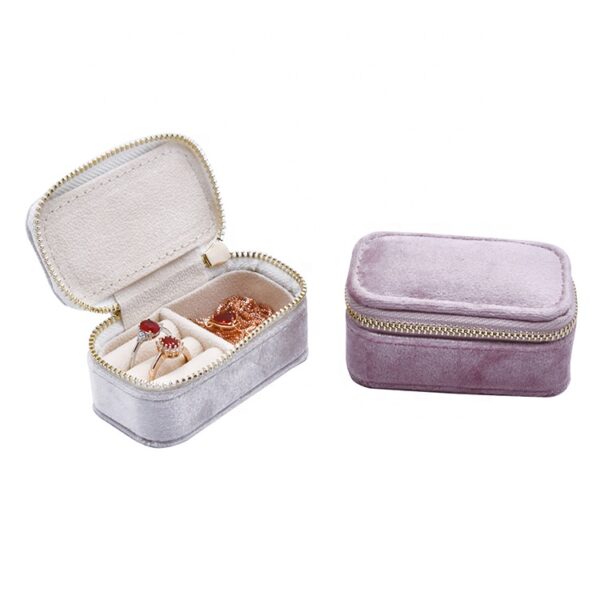 Mini Custom Ring Earring Necklace Gift Box Jewellery Case Packaging Velvet Small Travel Jewelry Storage Box Jewelry Organizer - Image 6