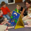 Hot Selling Custom Logo School Teacher Parents Education Felt Foldable Hanging Two Sides Tabletop Display Chart