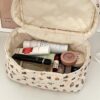 Hot Sell Customized Logo Soft Luxury Women Kids Makeup Travel Cotton Cosmetic Bag - Image 6