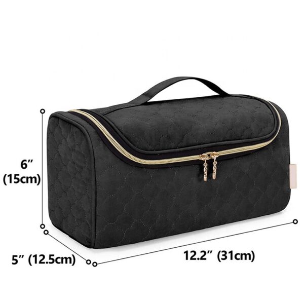 BSCI Bulk Custom Design Logo PU Luxury Women Toiletry Travel Cosmetic Hair Dryer Storage Bag - Image 2