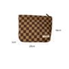 New BSCI Bulk Custom Design Logo Golden Pattern Soft Luxury Women Toiletry Travel Cosmetic Bag Chessboard Print Makeup Bag - Image 6