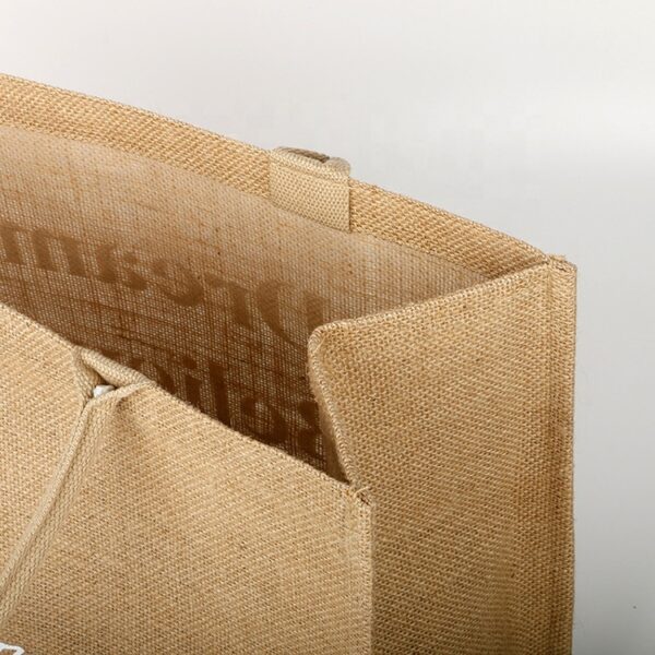 Wholesale BSCI Hot Selling Bulk Custom Logo Handle Bag Reusable Jute Shopping Bags - Image 3